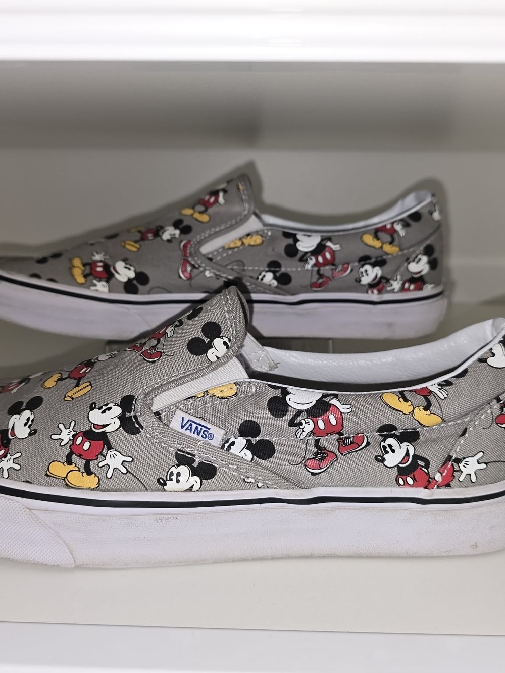 Vans x Mickey Mouse Gray Slip-On Sneakers